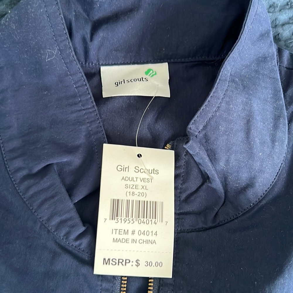 Girls Scouts blue vest -New